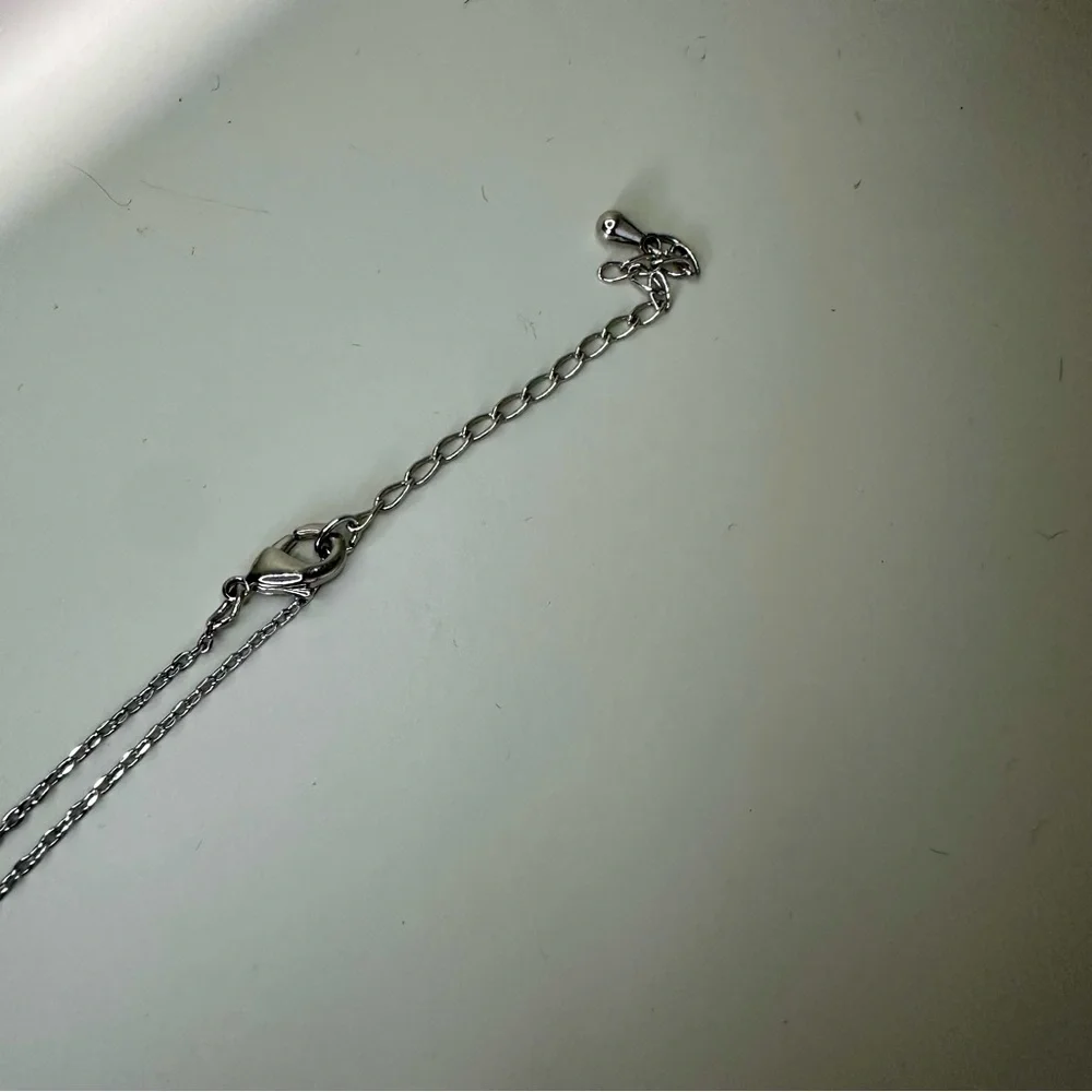 Honey Bee Silver-Tone Cubic Zirconia Pendant w 16” Chain Necklace - Picture 4 of 7